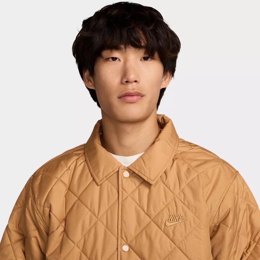 (NWT) Men’s Nike Club Lightweight Quilted Therma-Fit Insulated Jacket - Gold - S - Picture 5 of 8